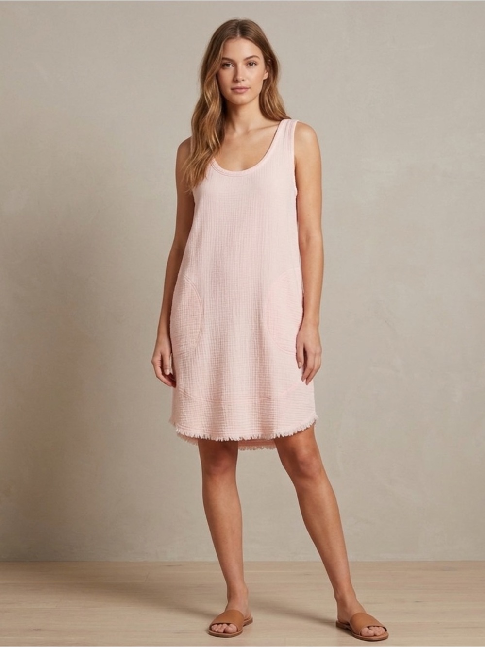 Splendid Baby Pink Double Gauze Shift Dress